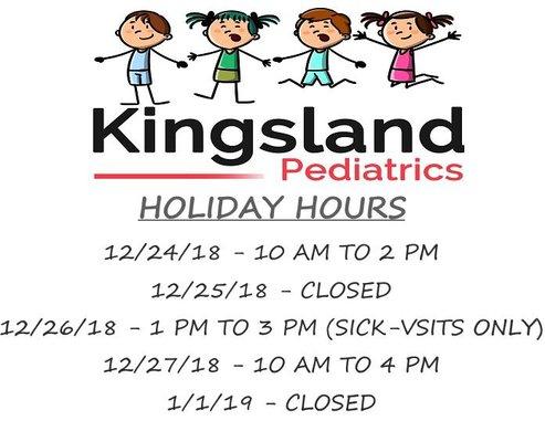 Holiday Hours.