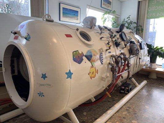 Multi person chamber for Children and parents delivers 100% oxygen under pressure.