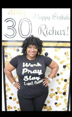 The woman behind the business! Her photobooth setup for my 30th birthday