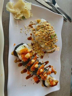 Crunchy roll and Spider Maki roll