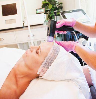 Morpheus 8 Treatments for face, neck, and chest.