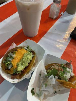 Al pastor taco and Birria taco