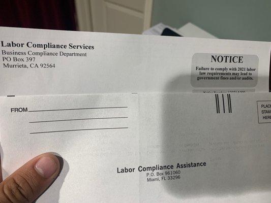 Labor compliance letter