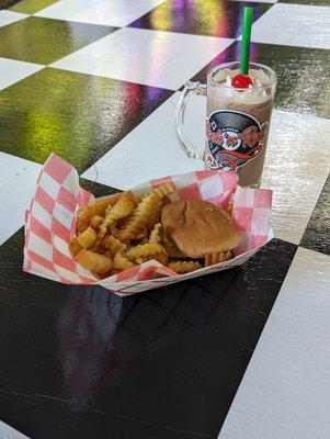 Burger, Fries and a Shake