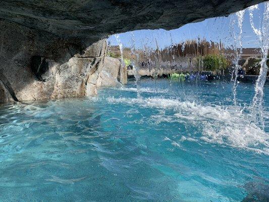 Swim in Grotto, our designs for pools, spas, water features, and outdoor living spaces that are both beautiful and fun!