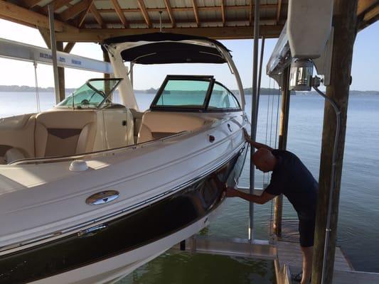 Steam detailed and waxed at your dock.