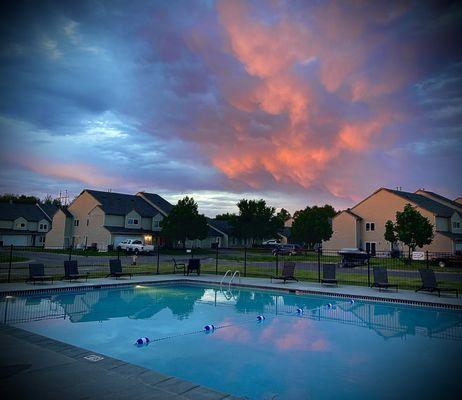 Poolside at sunse