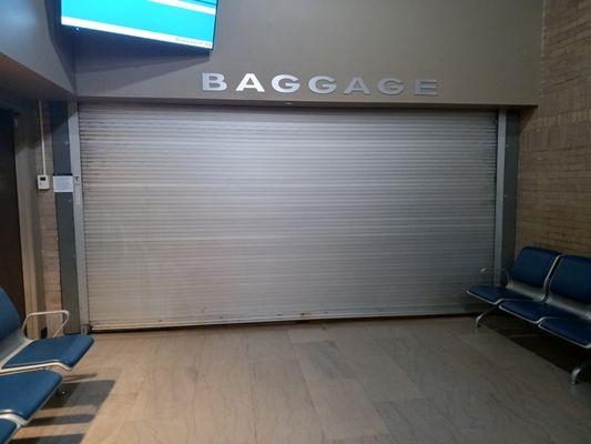 Baggage counter which never opened.