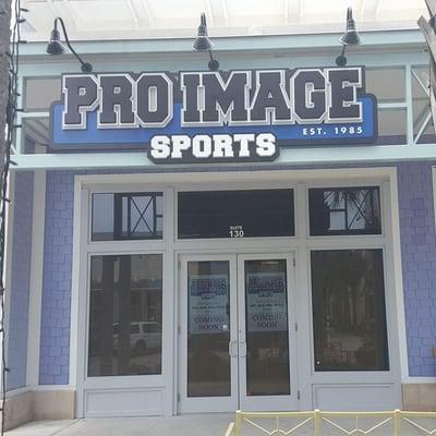 The front at Pier Park. Get all your authentic NFL, NCAA, MLB and NBA apparel!