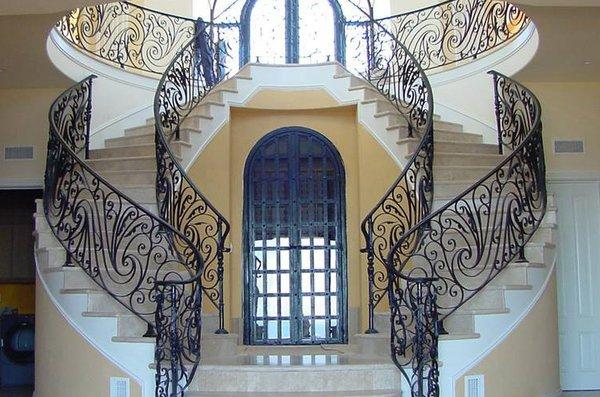 Double Wrought Iron Stair Case