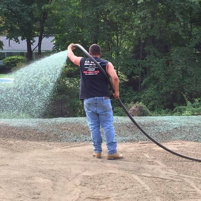 Hydroseeding in action!