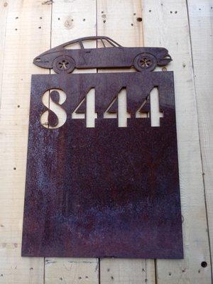 Address sign. This can be customized with any type of vehicle.