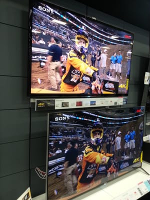 The top Sony (X950) is the best TV Ive seen here.