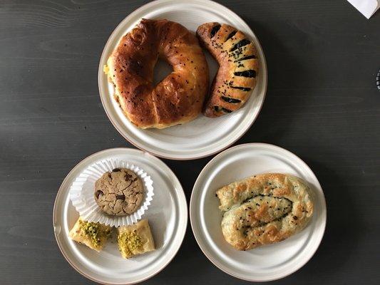 Açma, Olive Pogaca, feta cheese spinach börek, Baklava, Turkish coffee chocolate chip cookie