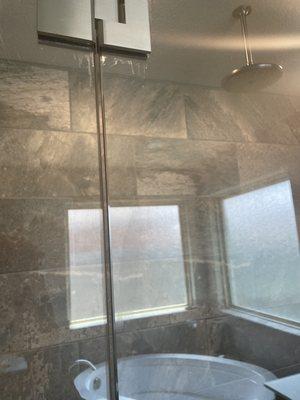 Shower streaks/residue, similar to tub