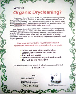 What is organic dry cleaning?