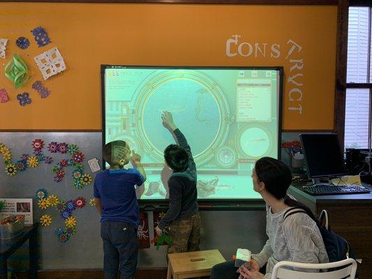 Smart Board: guest are identifying and learning about marine life on our interactive smart board at the Long Island Explorium