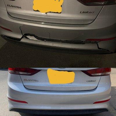 2018 Hyundai bumper repair.