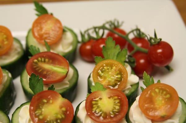 Cucumber, Chevre, Tomatoes and Herbs