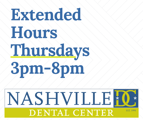 Just in case your schedule doesn't allow you make it any other day! We've extended our hours on THURSDAY'S to 3pm-8pm