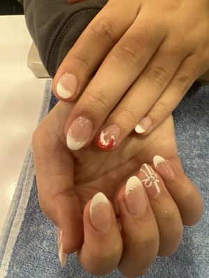 Gel extensions with a French tip design