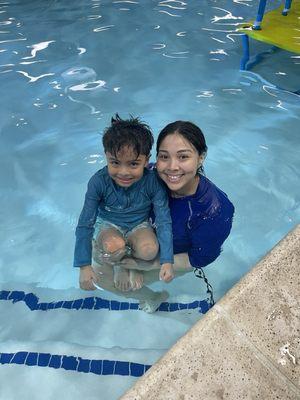 Teacher Elizabeth made my son feel so confident in the water as he was scared to go