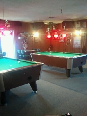 Pool tables and outdoor deck