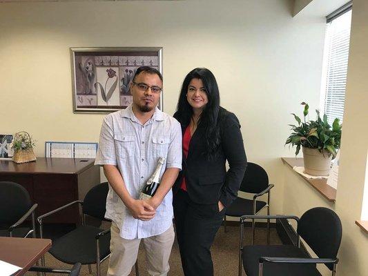 Congratulations to Mauricio. He is a happy young man who just bought his first home.