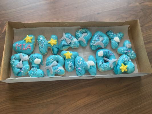 Mermaid birthday donuts