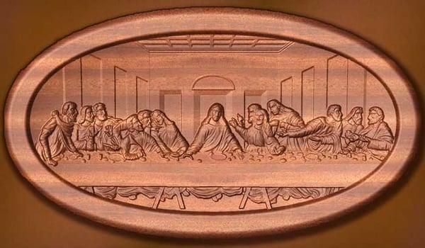 Last Supper wood carving