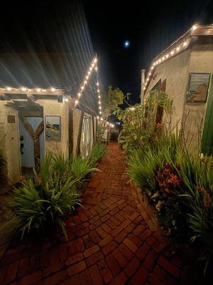 Cottages at night