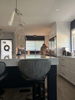 Looking across the HUGE kitchen island