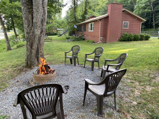 Fire pit at River Shoals cabin