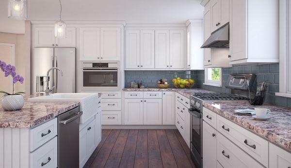 white shaker cabinets