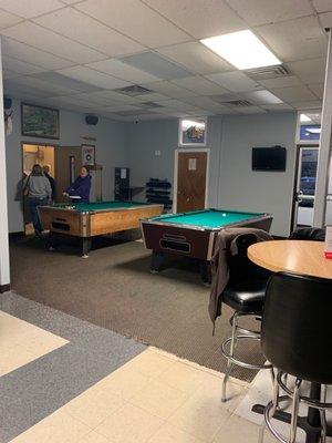 The pool tables