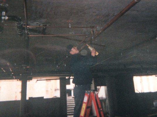 Master plumber John soldering on a 2" H2o main line.