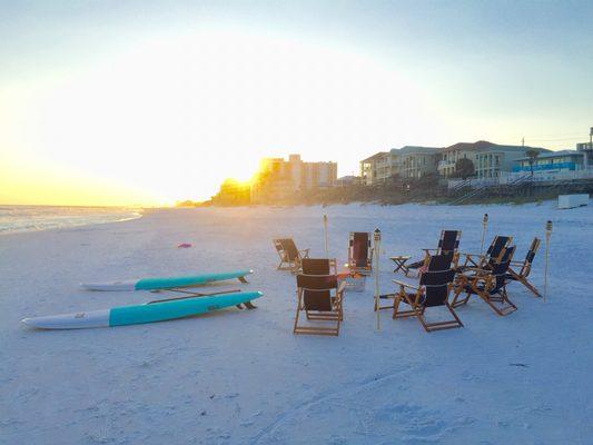 A beautiful sunset paddle topped with an evening bonfire! Contact Luckyfish for the full local experience.