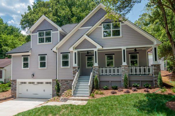 The existing home was only about 800sqft and th lot is very small. We designed a new home with about 2400 sqft, with a garage.