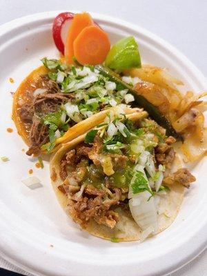 Birria and tripa (crispy)