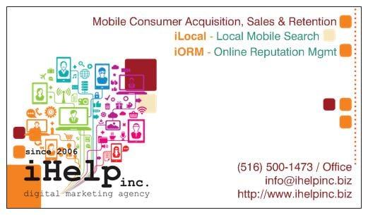 iHelp inc. is a digital marketing agency that provides small business owners with tools and services driving mobile consumer acq