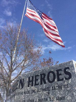 Veteran's Memorial next to Boundary County Library.