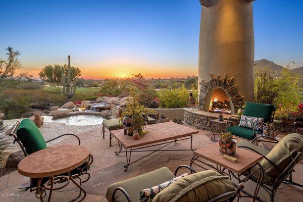 Stunning Fireplace with Sun Stone Design