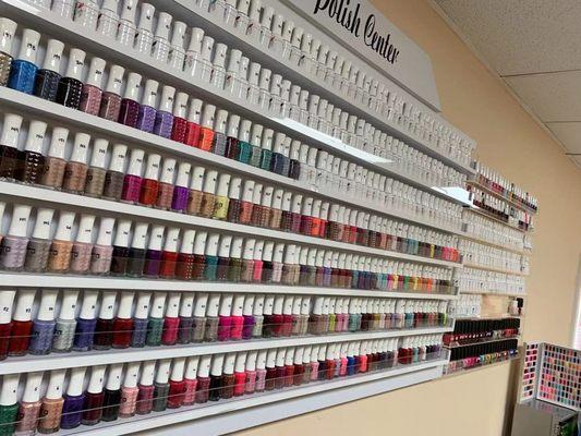 Colorful nail polish station