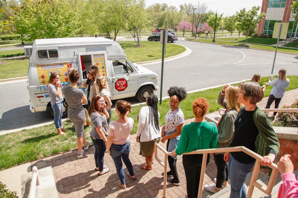 Ice cream truck paying a visit to HZ on a hot day