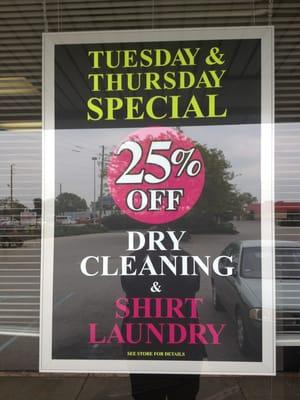 Classic Tan & laundry, 25% off dey cleaning