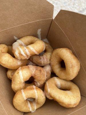 Donuts with lemon glaze and cinnamon/sugar mixture