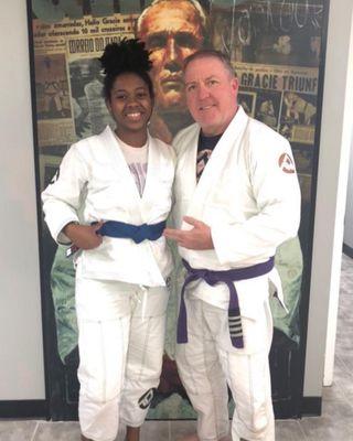 Jayla earning that Blue Belt!