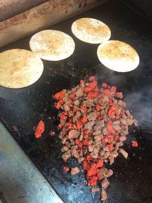 Tacos campechanos Chorizo y Asada