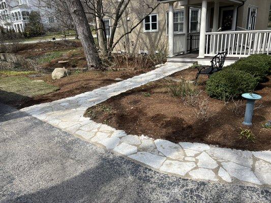 Flagstone sidewalk