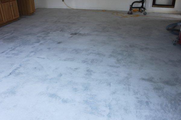 Garage floor after grinding